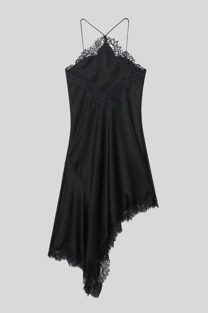 Black Satin Dress That Follows Every Curve Without Clinging Black