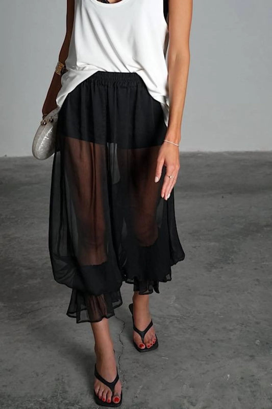 Black Chiffon Midi That Flows on Every Body Type Black