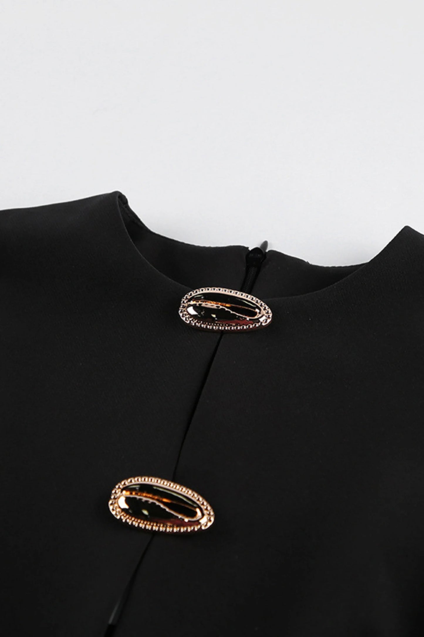 Black Tailored Midi Dress with Waist Cutouts Black