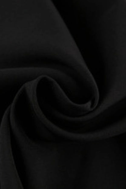 Black Tailored Midi Dress with Waist Cutouts Black