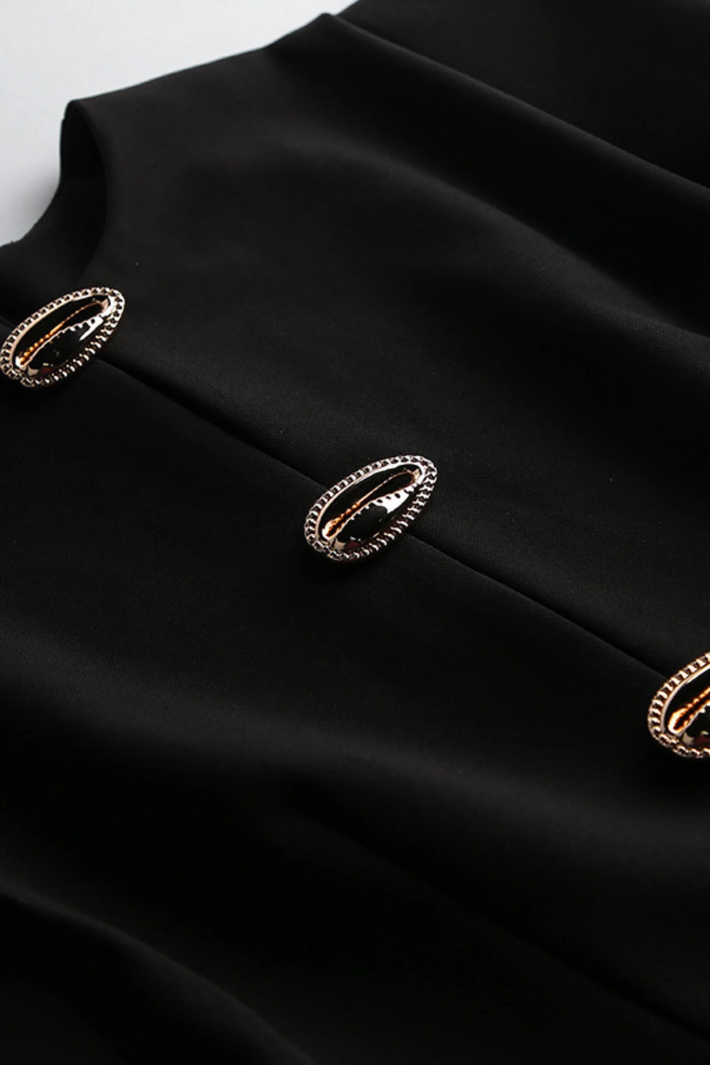Black Tailored Midi Dress with Waist Cutouts Black