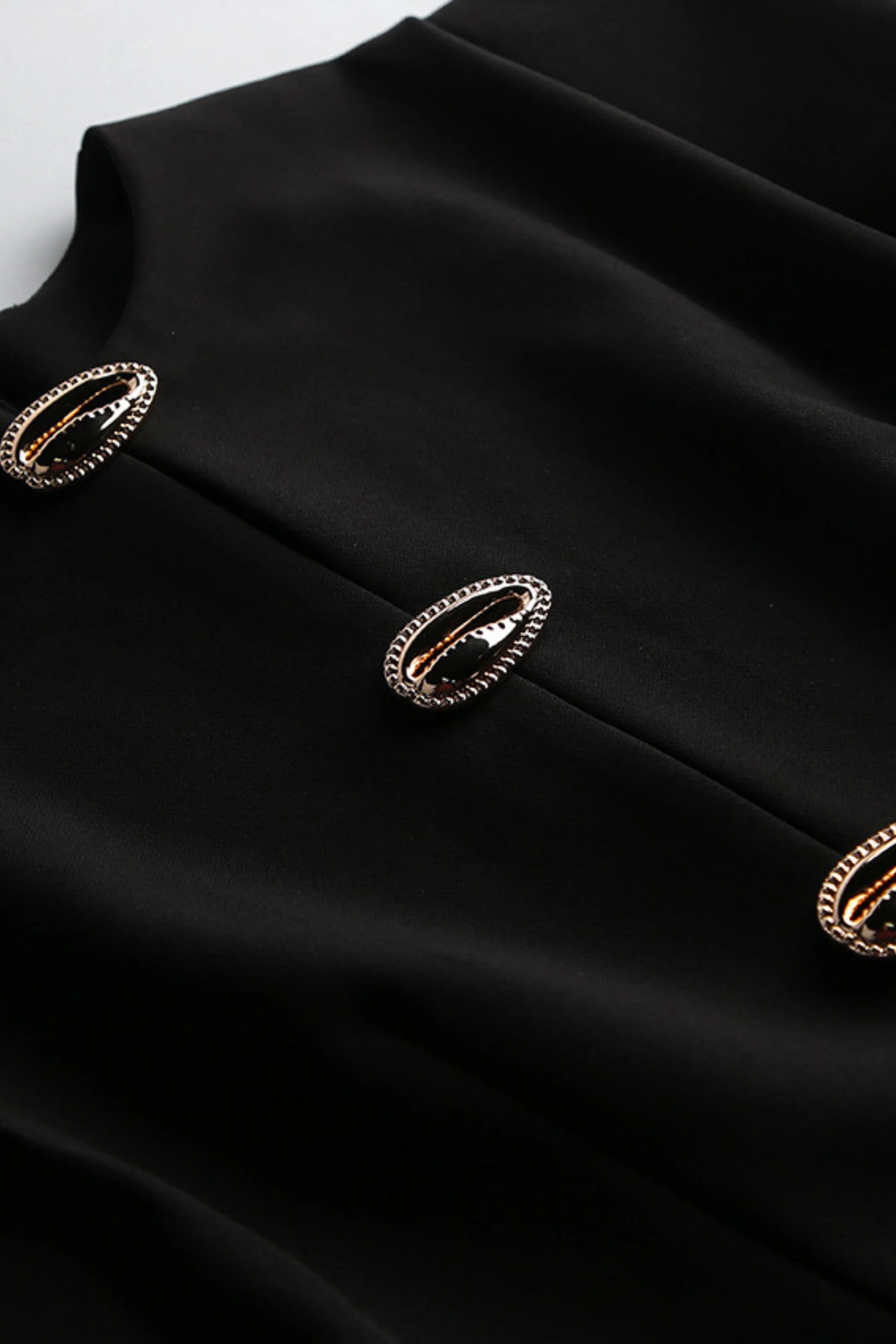 Black Tailored Midi Dress with Waist Cutouts Black