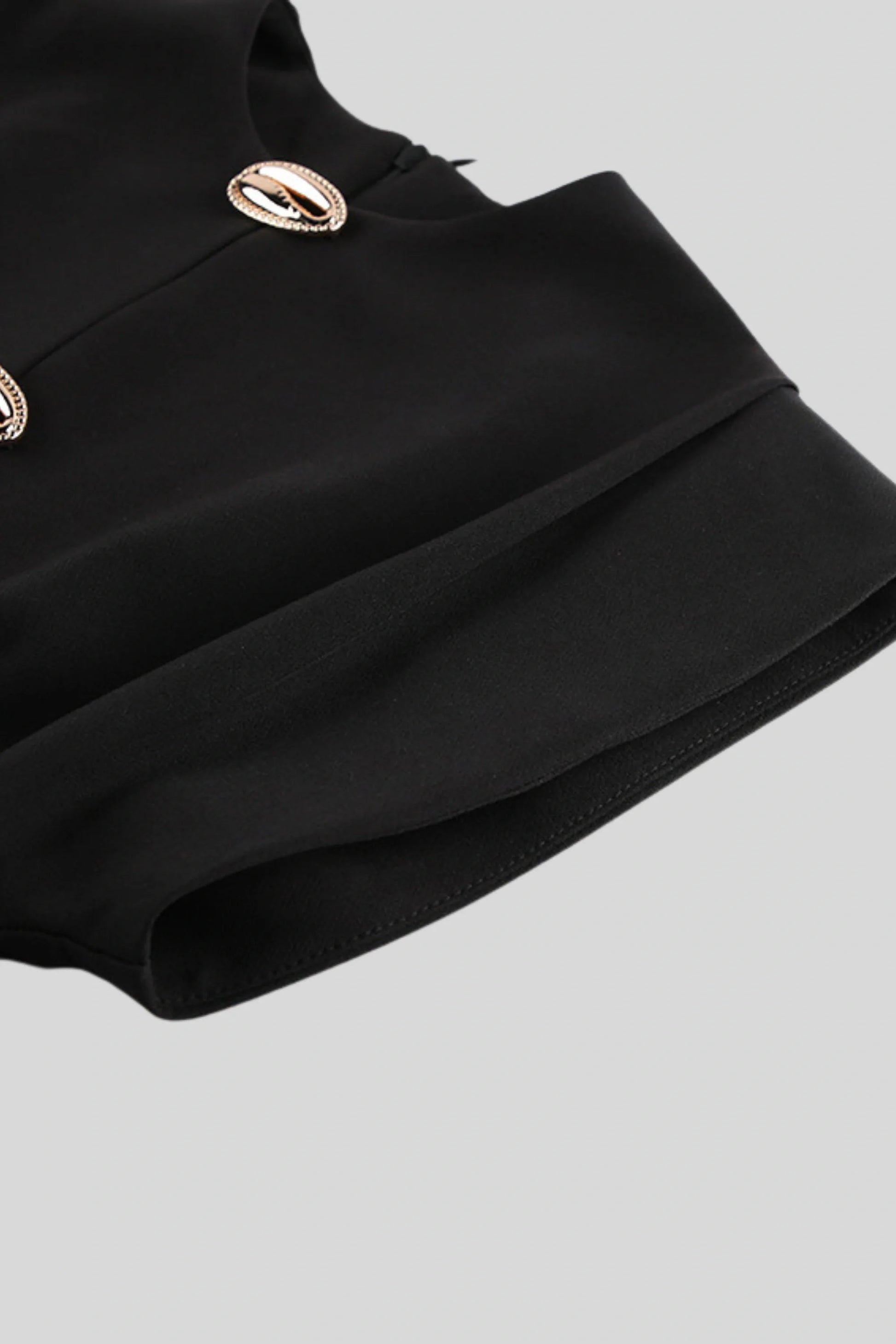 Black Tailored Midi Dress with Waist Cutouts Black