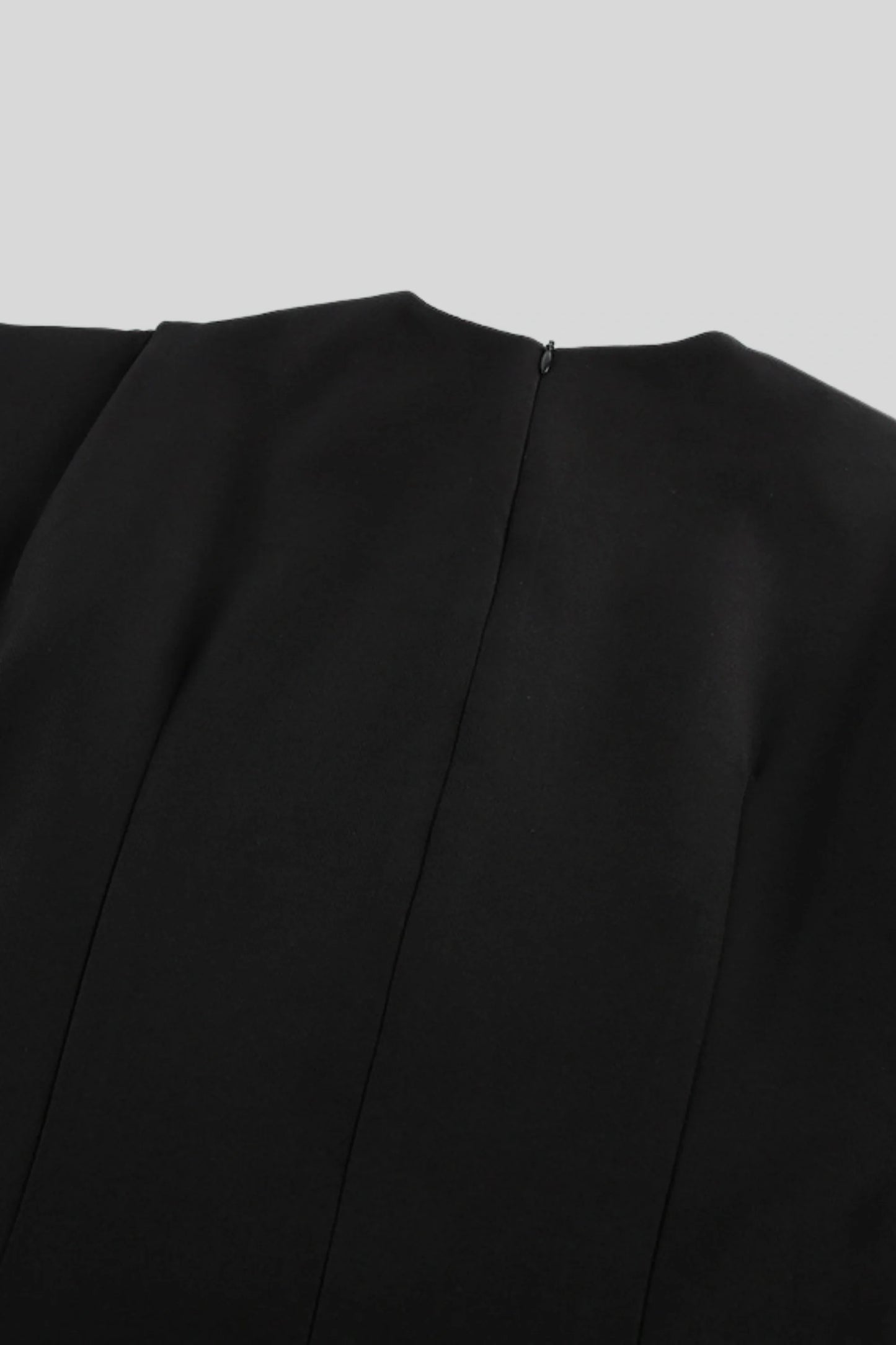 Black Tailored Midi Dress with Waist Cutouts Black