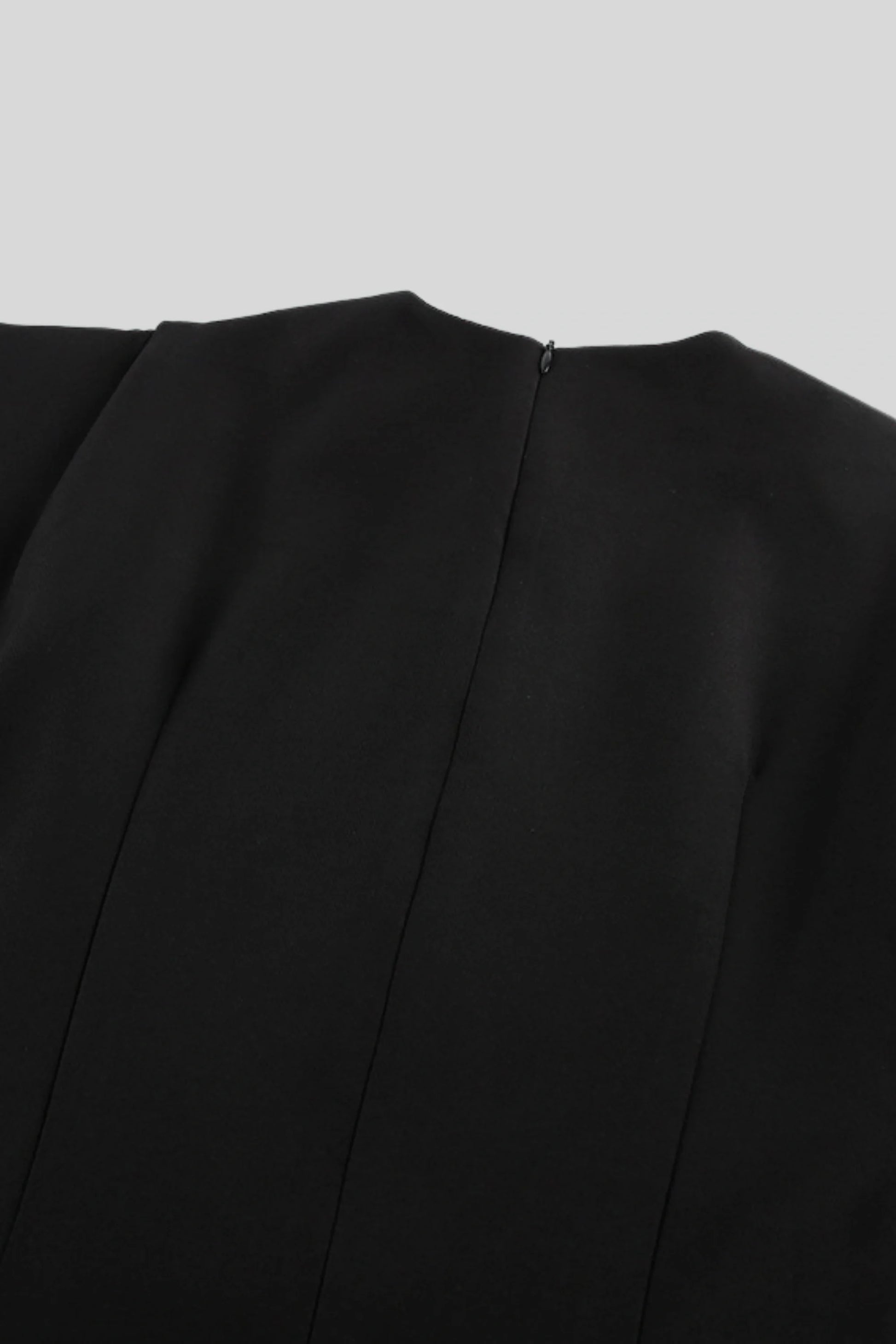 Black Tailored Midi Dress with Waist Cutouts Black