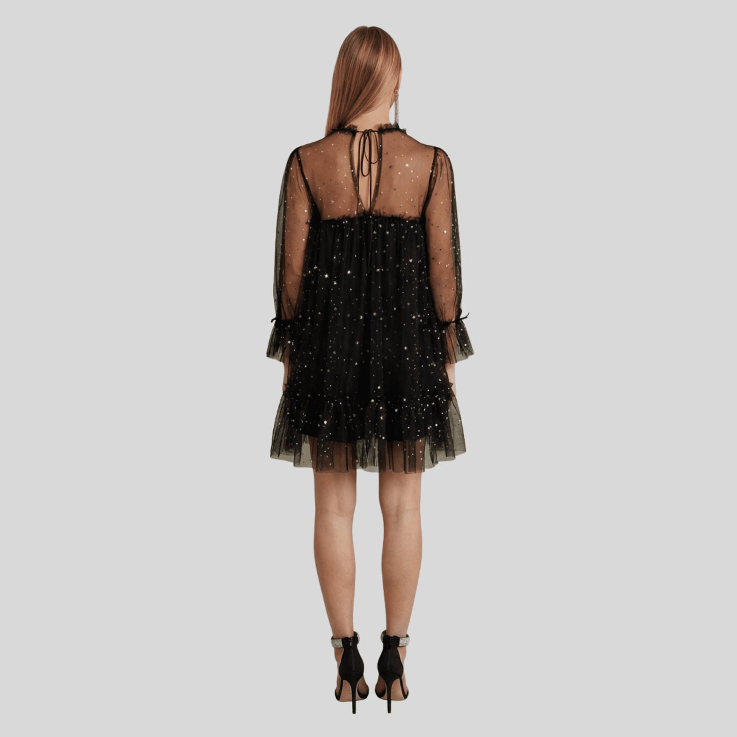 Alzya Black Tulle Dress with Sparkles