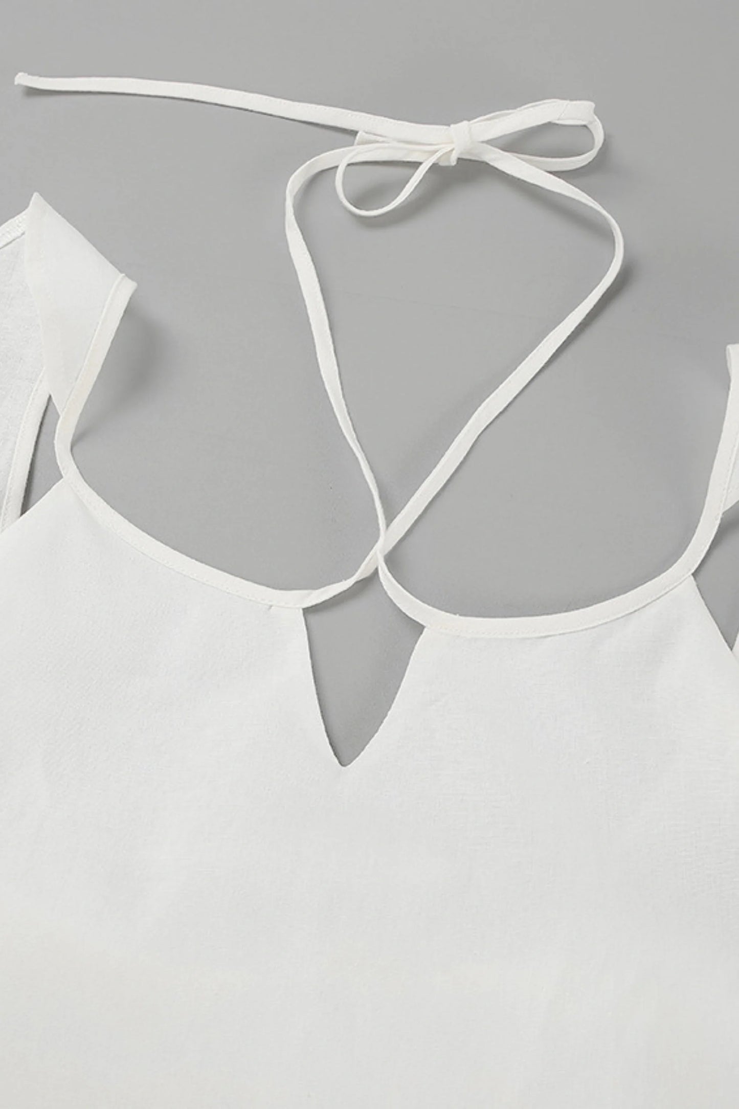 Butterfly Sleeve Top and Wide Leg Pants Set White