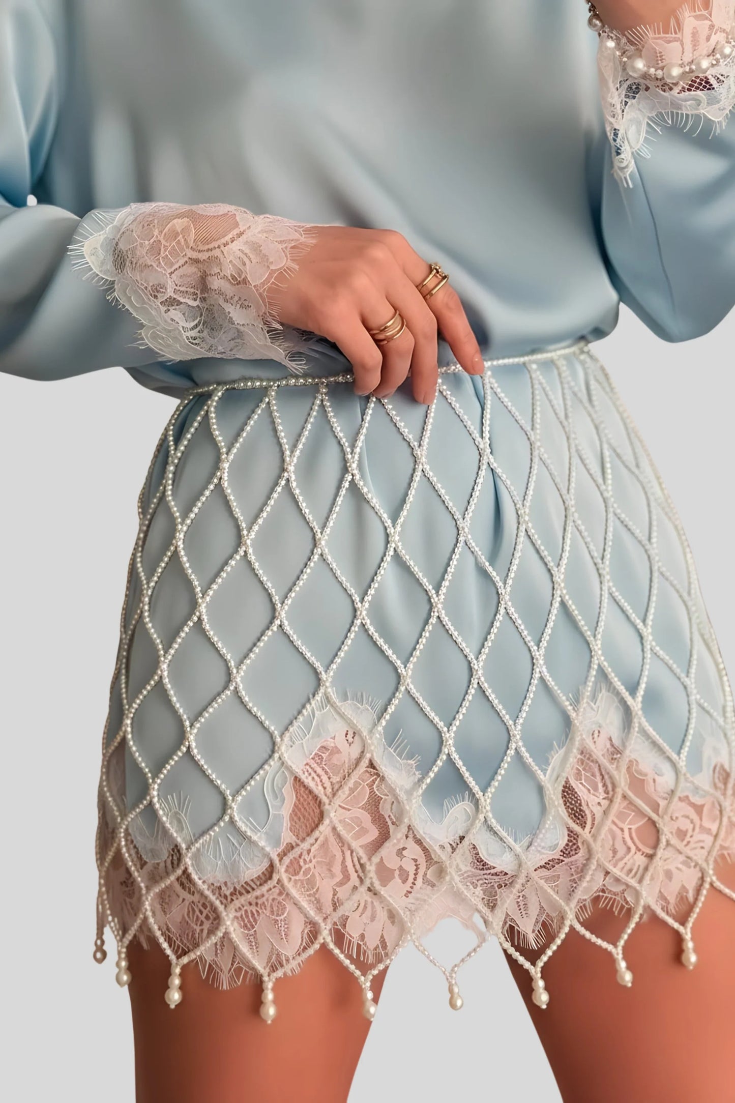 light-blue-lace-detail-button-mini-dress Light