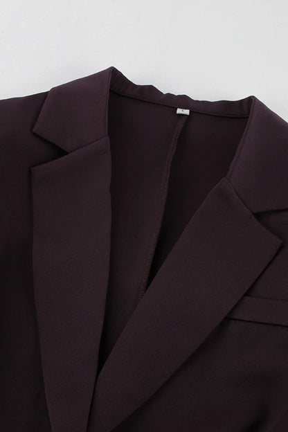alzya lyzia Dark Brown Slim Waist Pants Suit Set Dark Brown