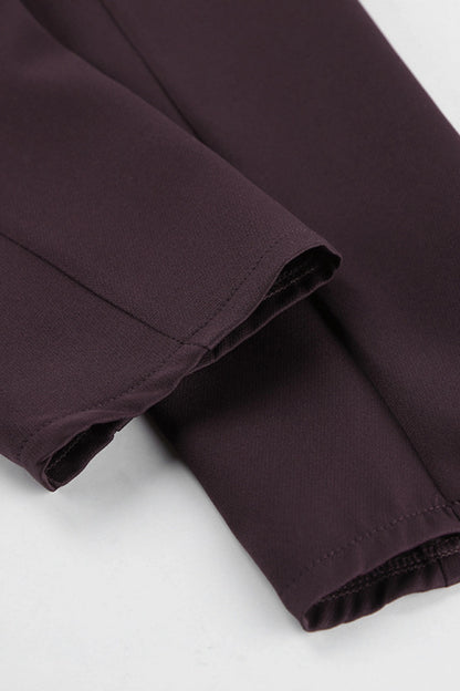 alzya lyzia Dark Brown Slim Waist Pants Suit Set Dark Brown