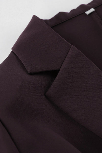 alzya lyzia Dark Brown Slim Waist Pants Suit Set Dark Brown