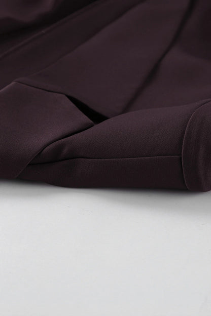 alzya lyzia Dark Brown Slim Waist Pants Suit Set Dark Brown