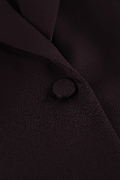 Dark Brown Slim Waist Pants Suit Set Dark Brown