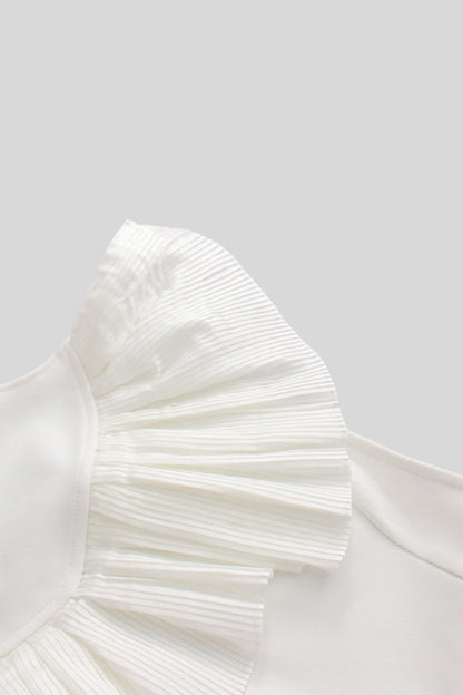 Designer Irregular Off-Shoulder Long Evening Dress White