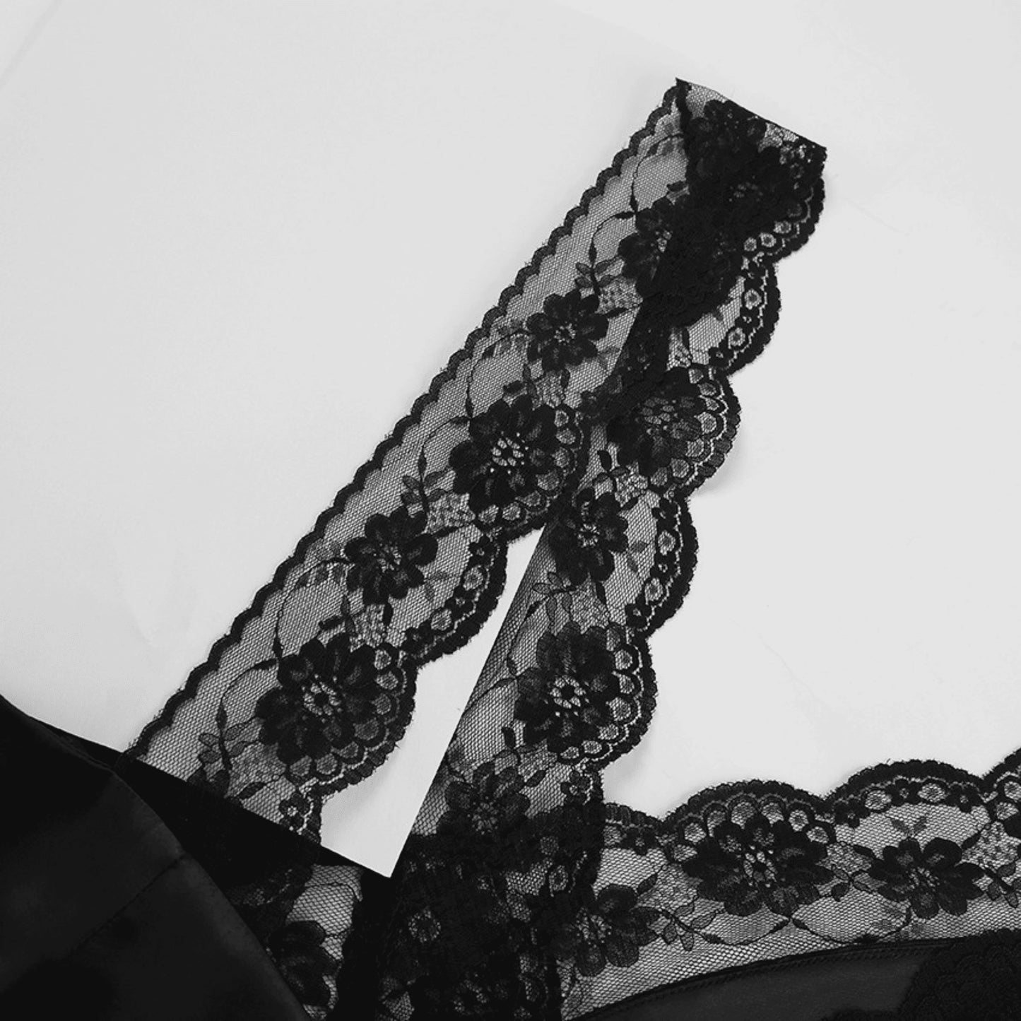 Elegant Long Lace-Trim Slip Dress