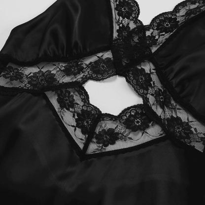 Elegant Long Lace-Trim Slip Dress