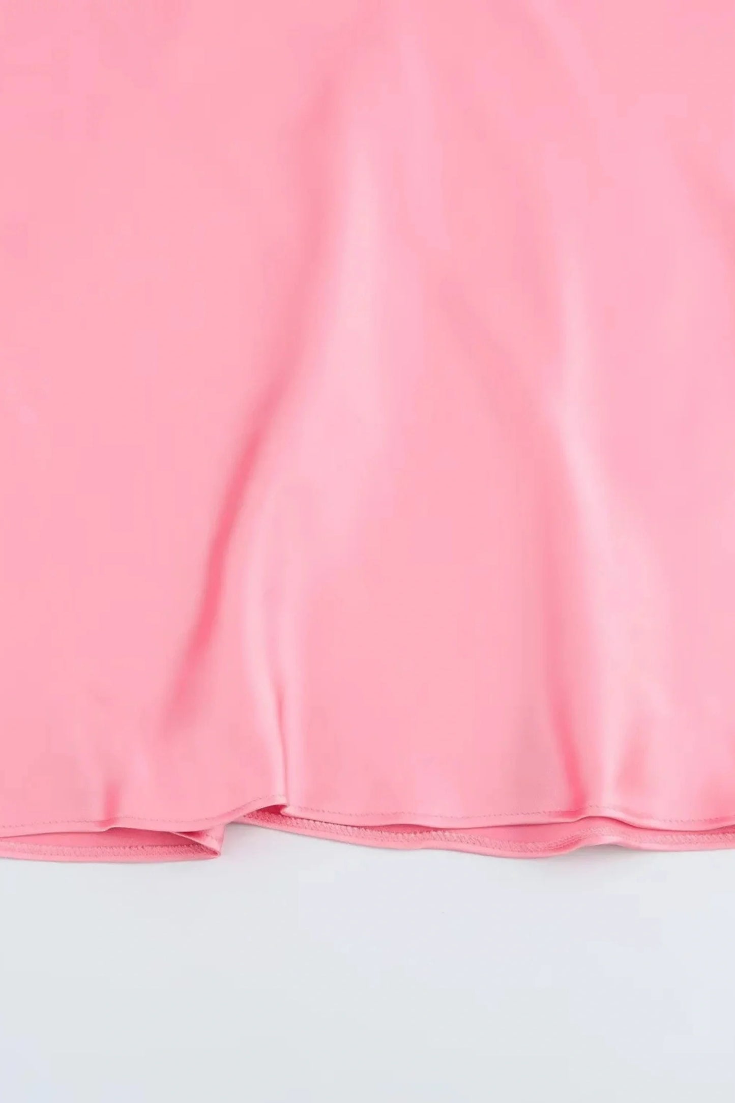 Elegant Satin Silk Slip Dress with Tie Straps Peach