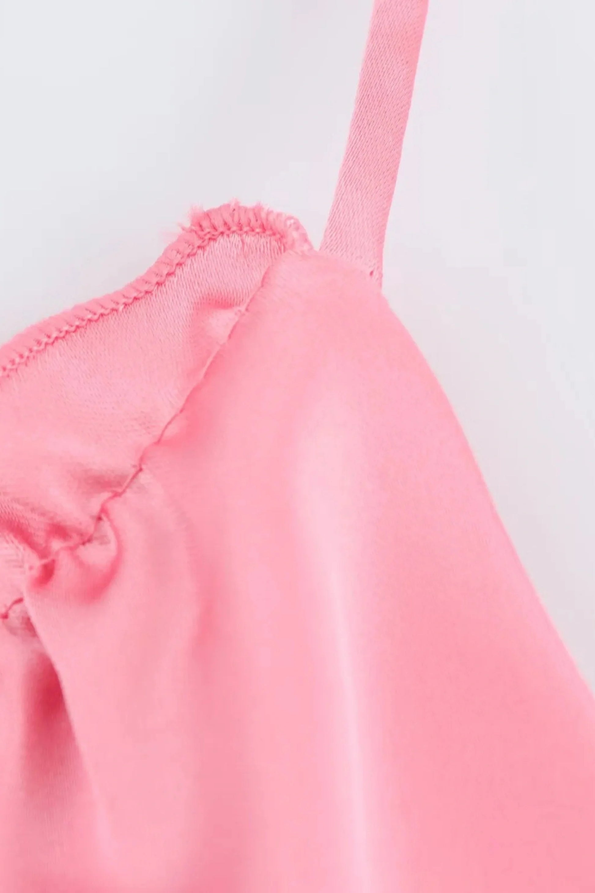 Elegant Satin Silk Slip Dress with Tie Straps Peach
