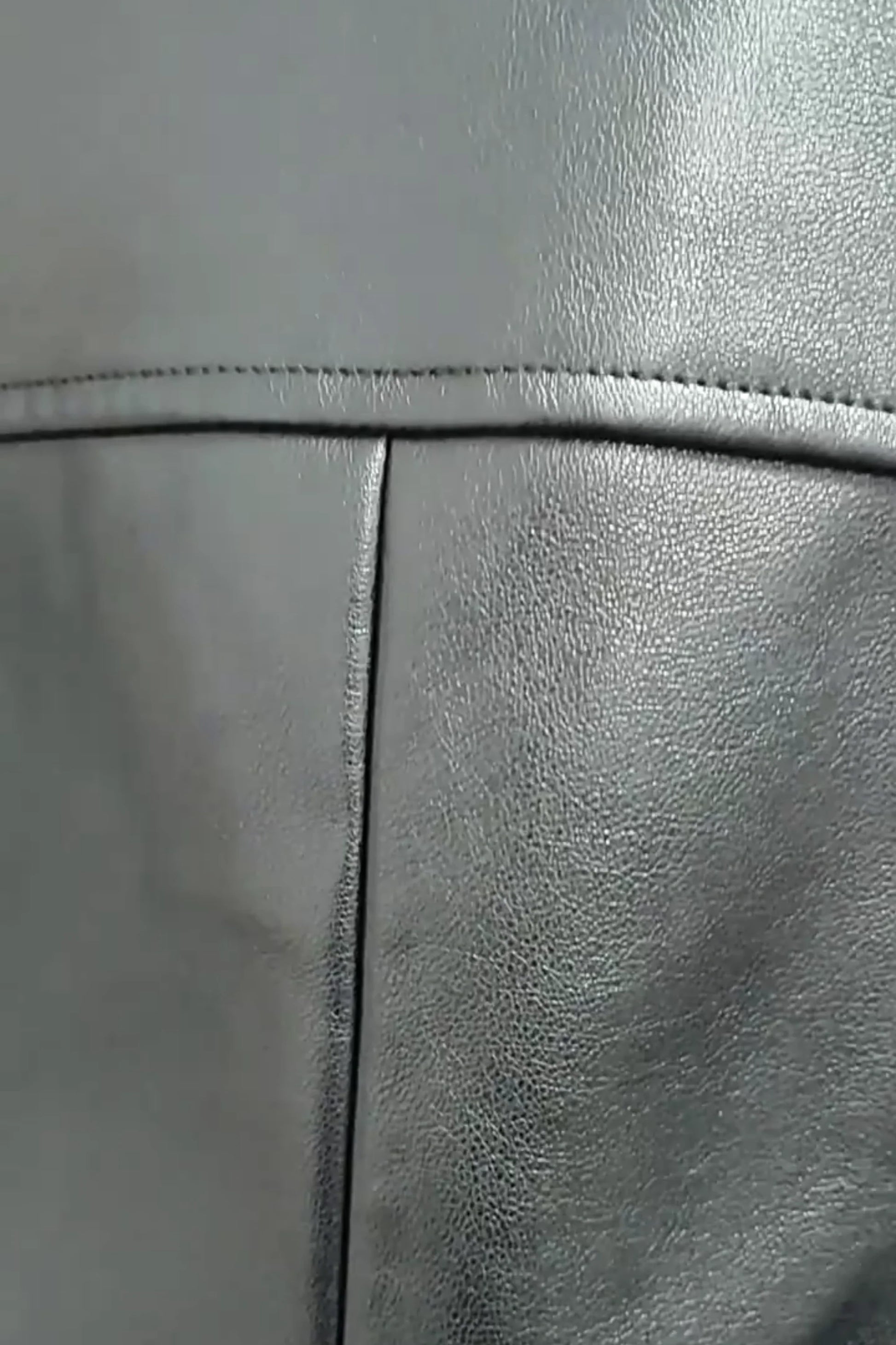 Faux Leather Belted Blazer Black