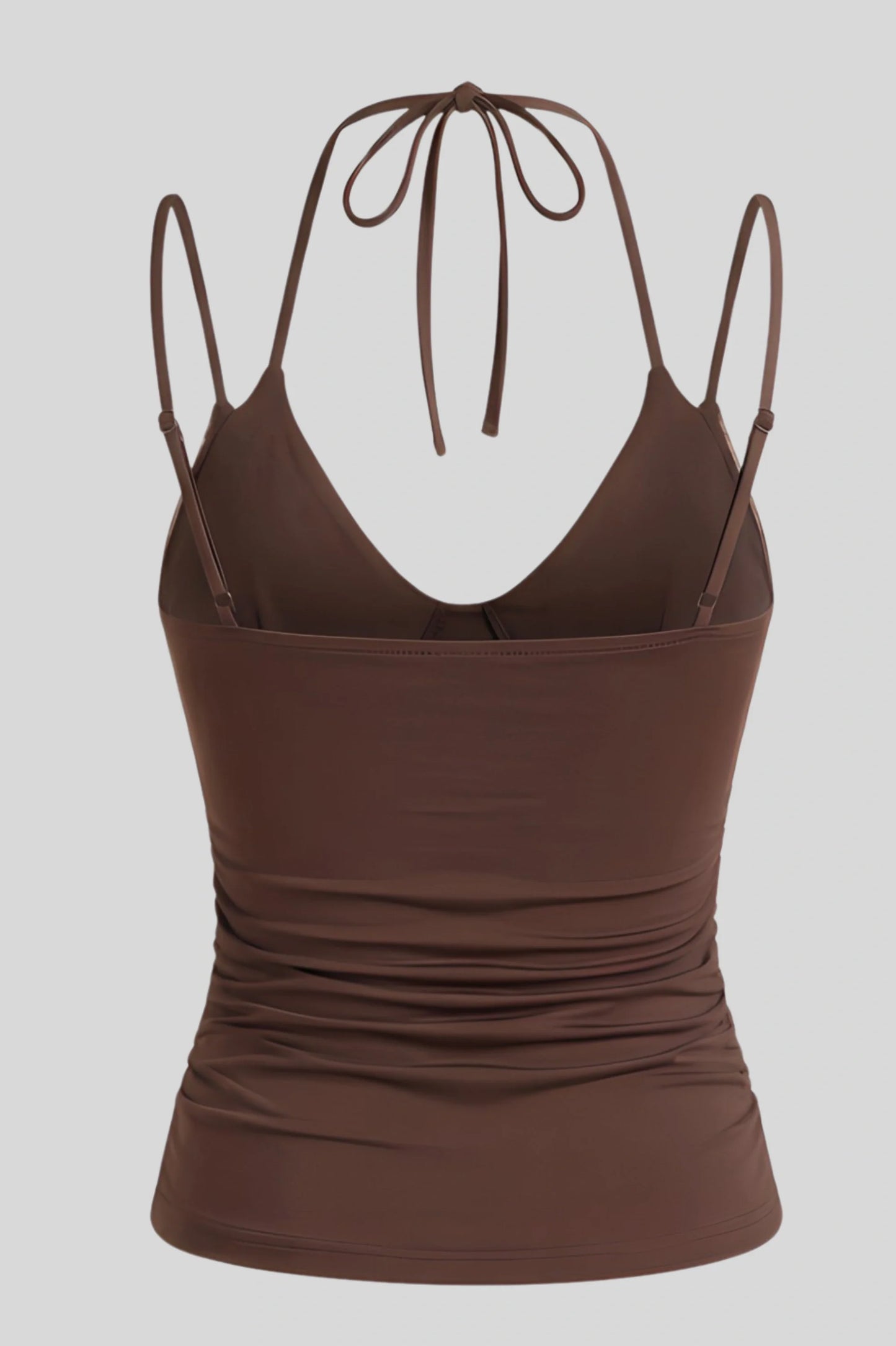 brown-lace-trim-fitted-camisole-top Brown