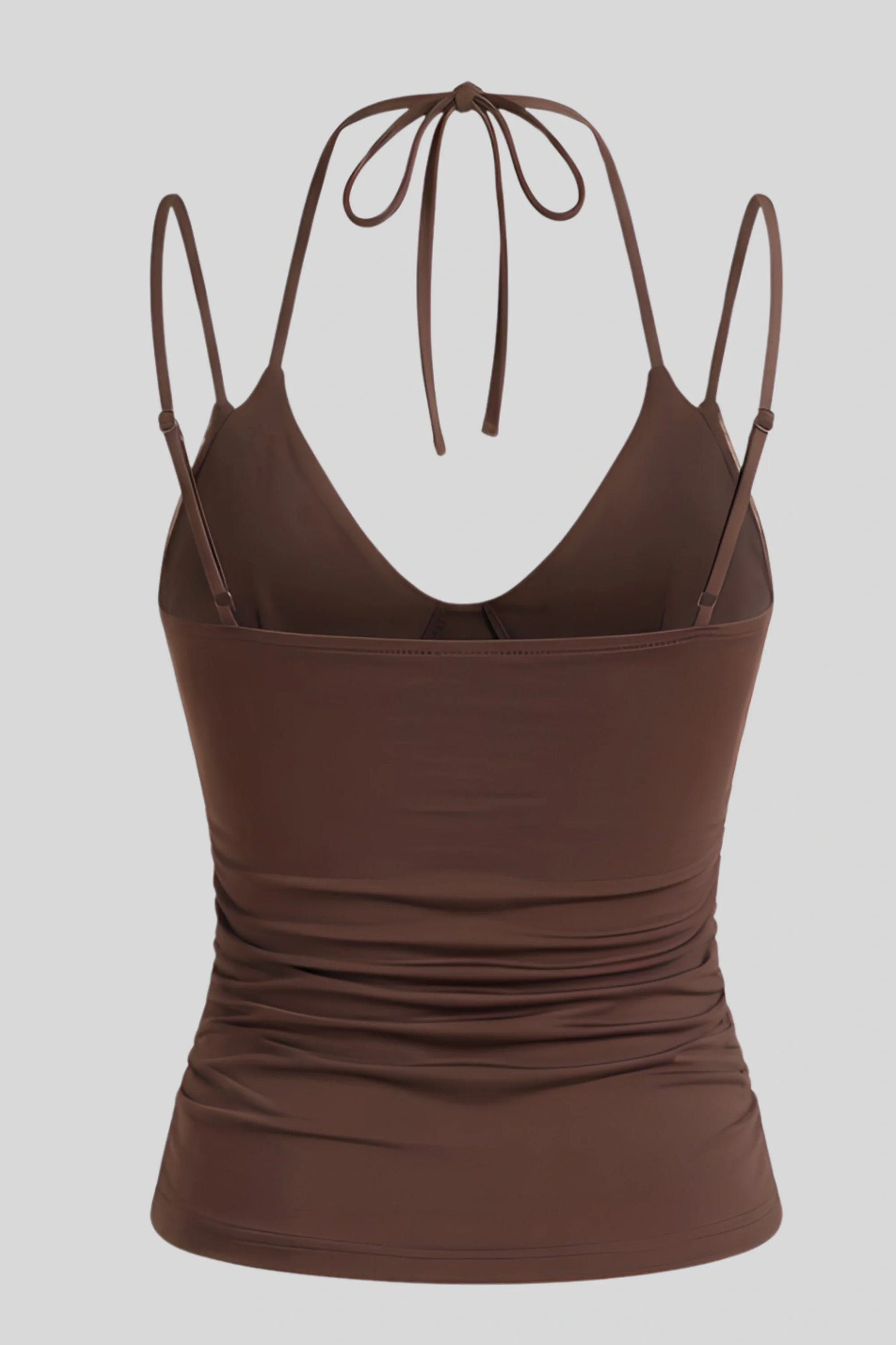 brown-lace-trim-fitted-camisole-top Brown