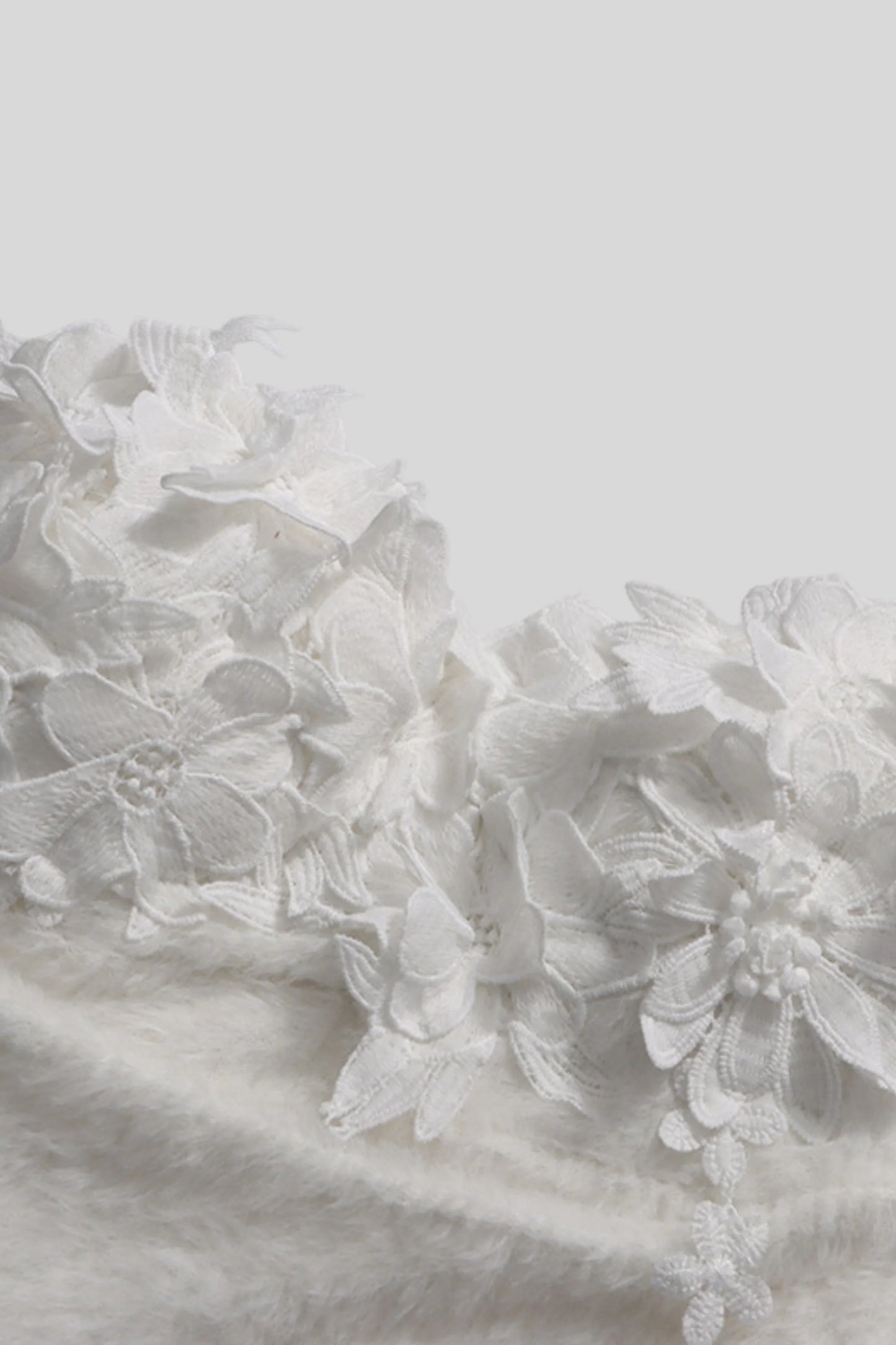 Floral Appliqué Strapless Corset Top White