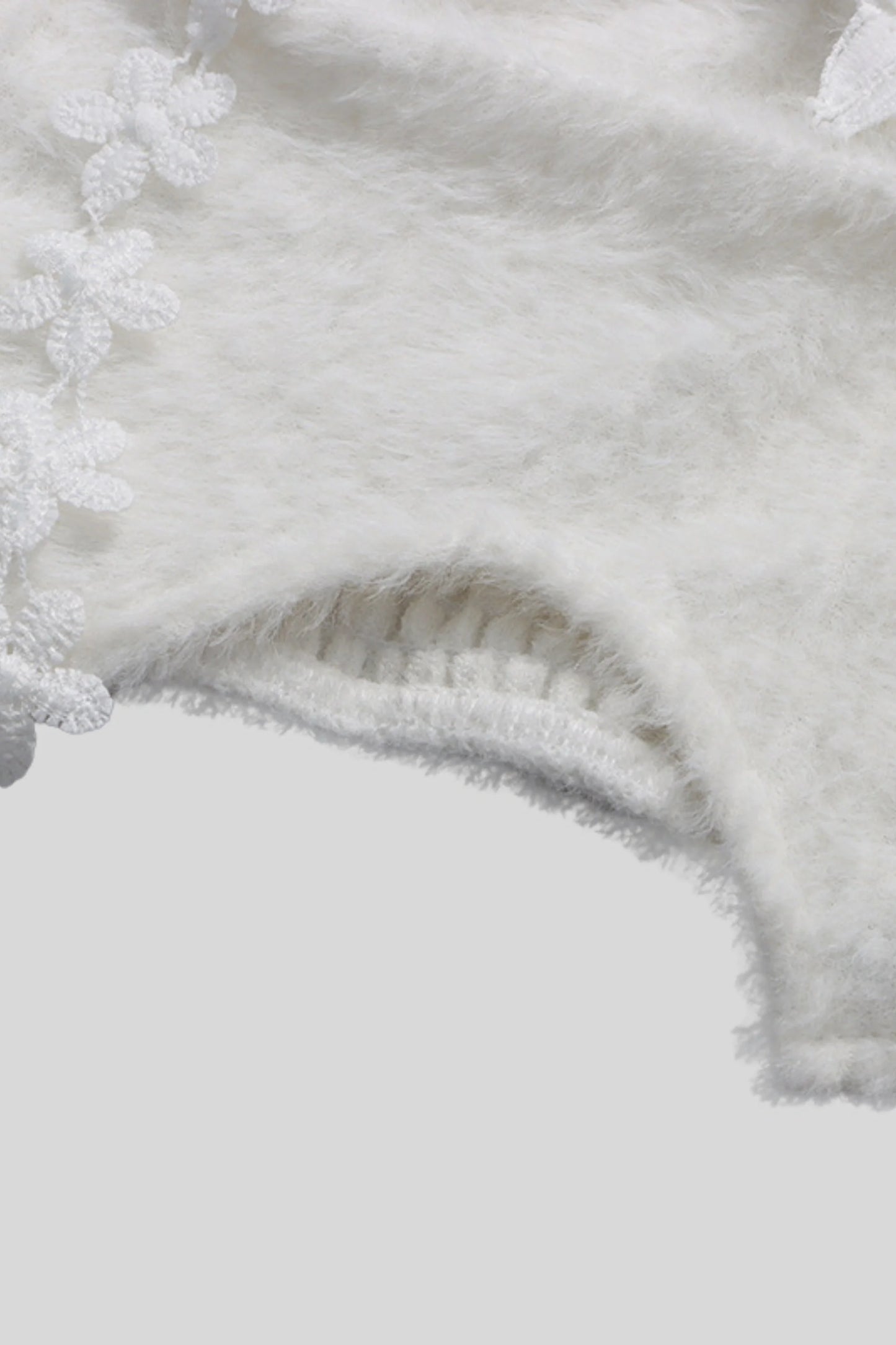 Floral Appliqué Strapless Corset Top White