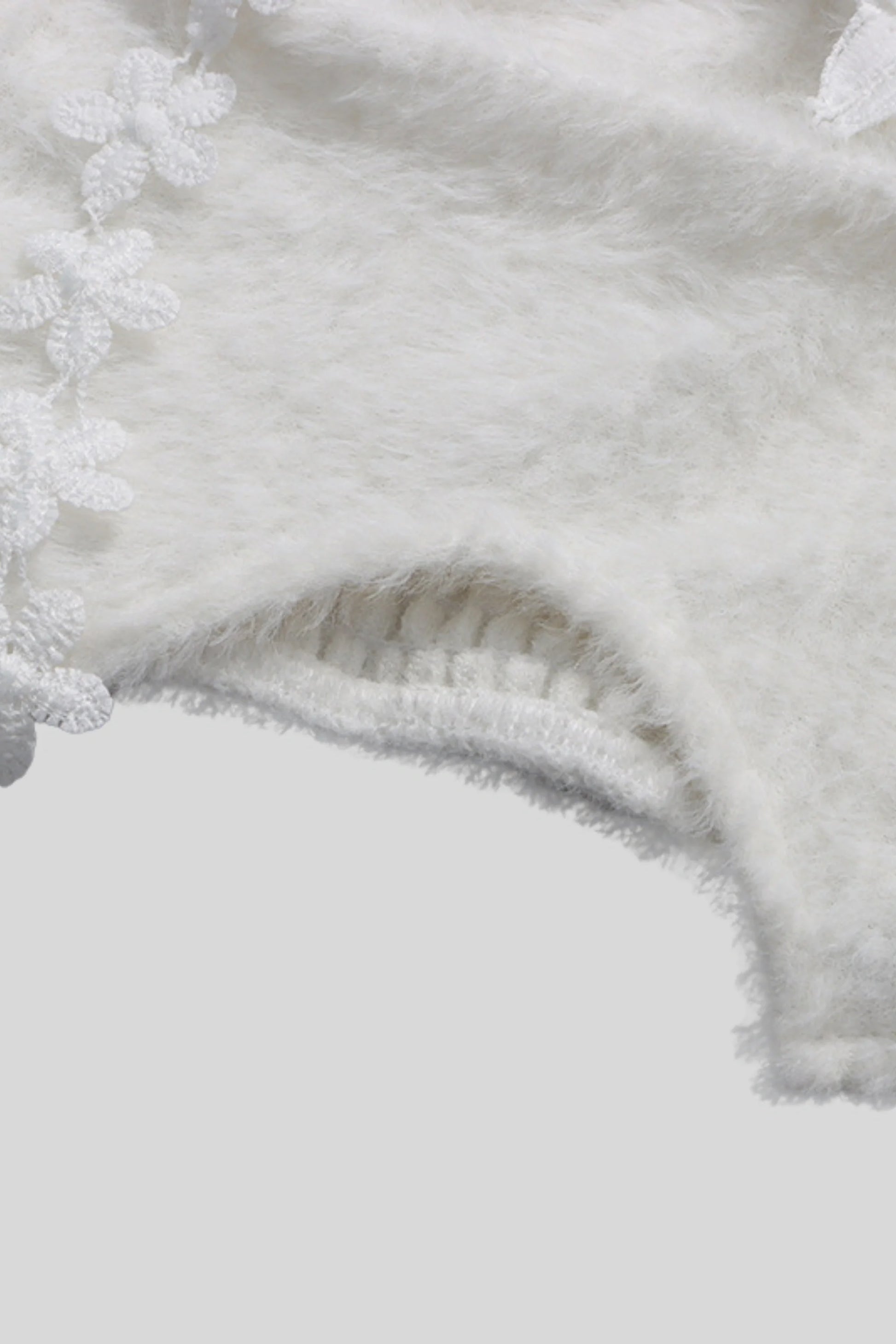 Floral Appliqué Strapless Corset Top White