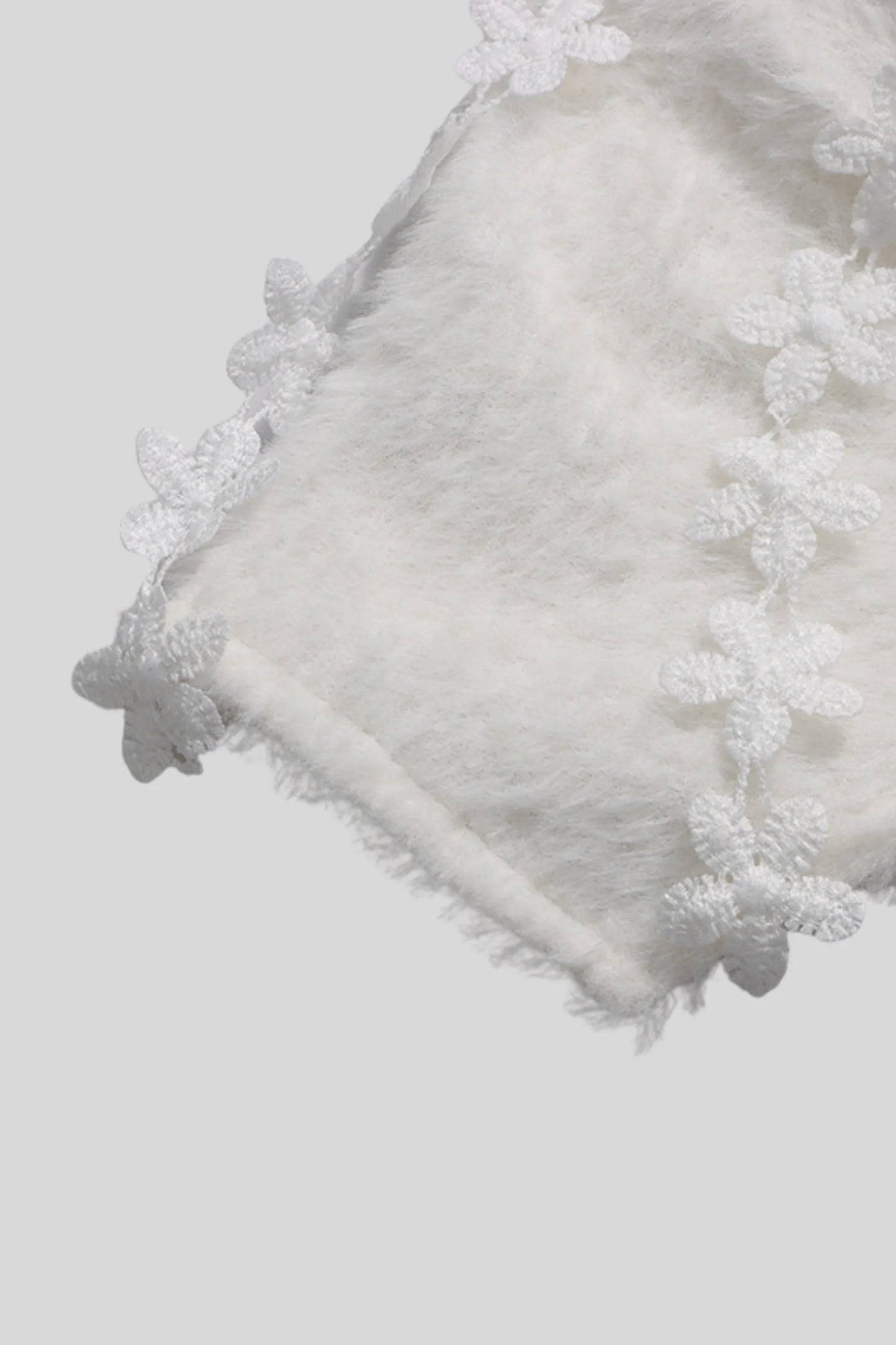 Floral Appliqué Strapless Corset Top White