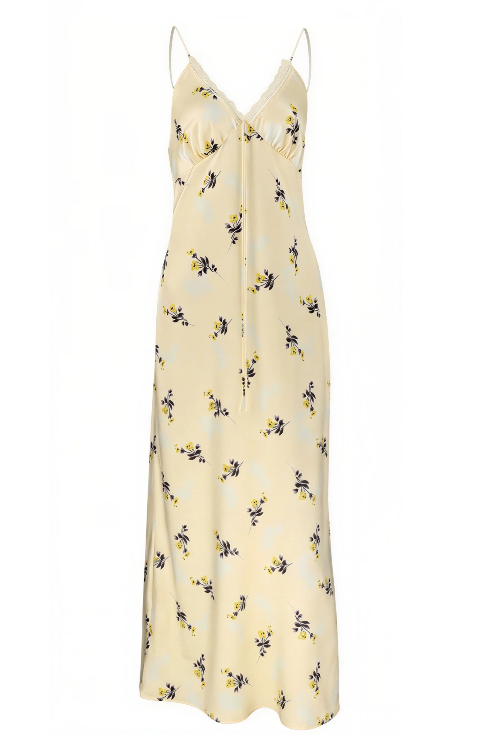 Floral Print V-Neck Slip Maxi Dress Printed