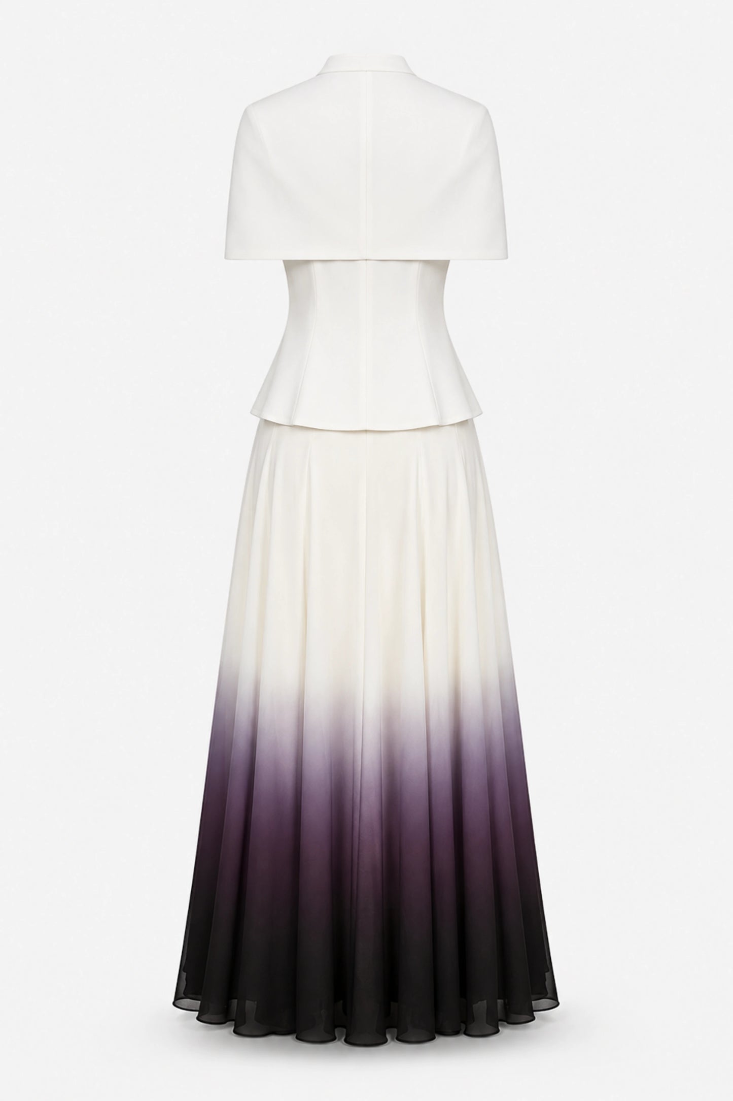 Gradient Peplum Top and Long Skirt Set
