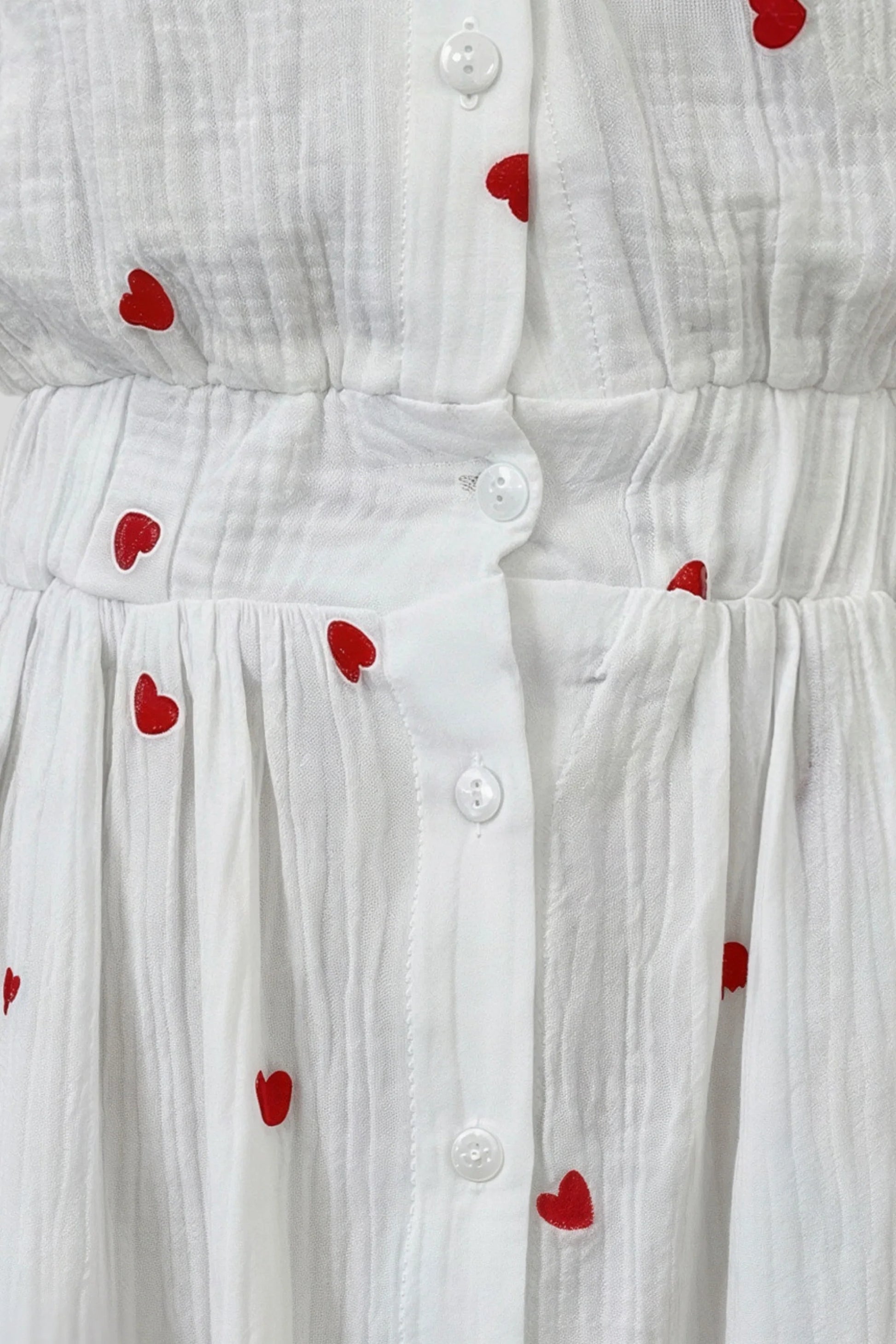 Heart Print Off-Shoulder Mini Dress White