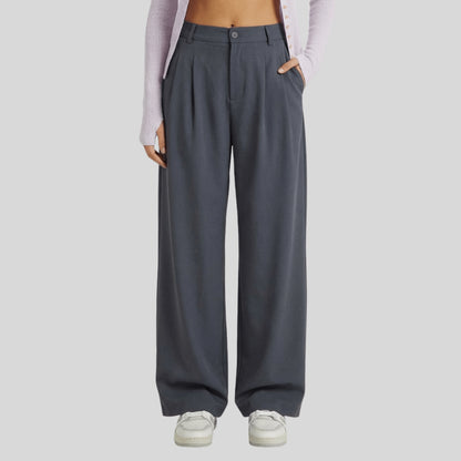 High-Waisted Wide-Leg Tailored Pants