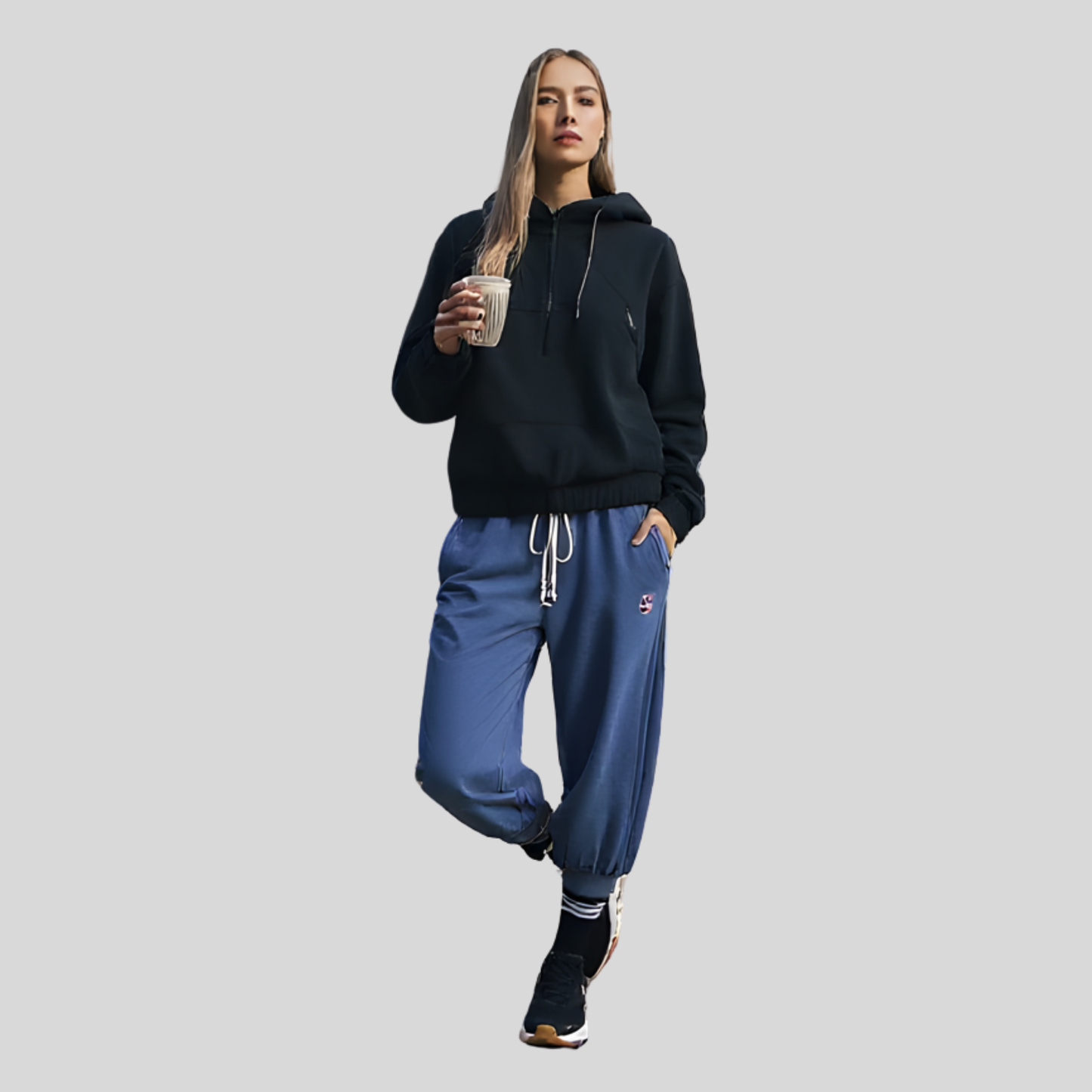 Hooded Half Zip Fleece Pullover