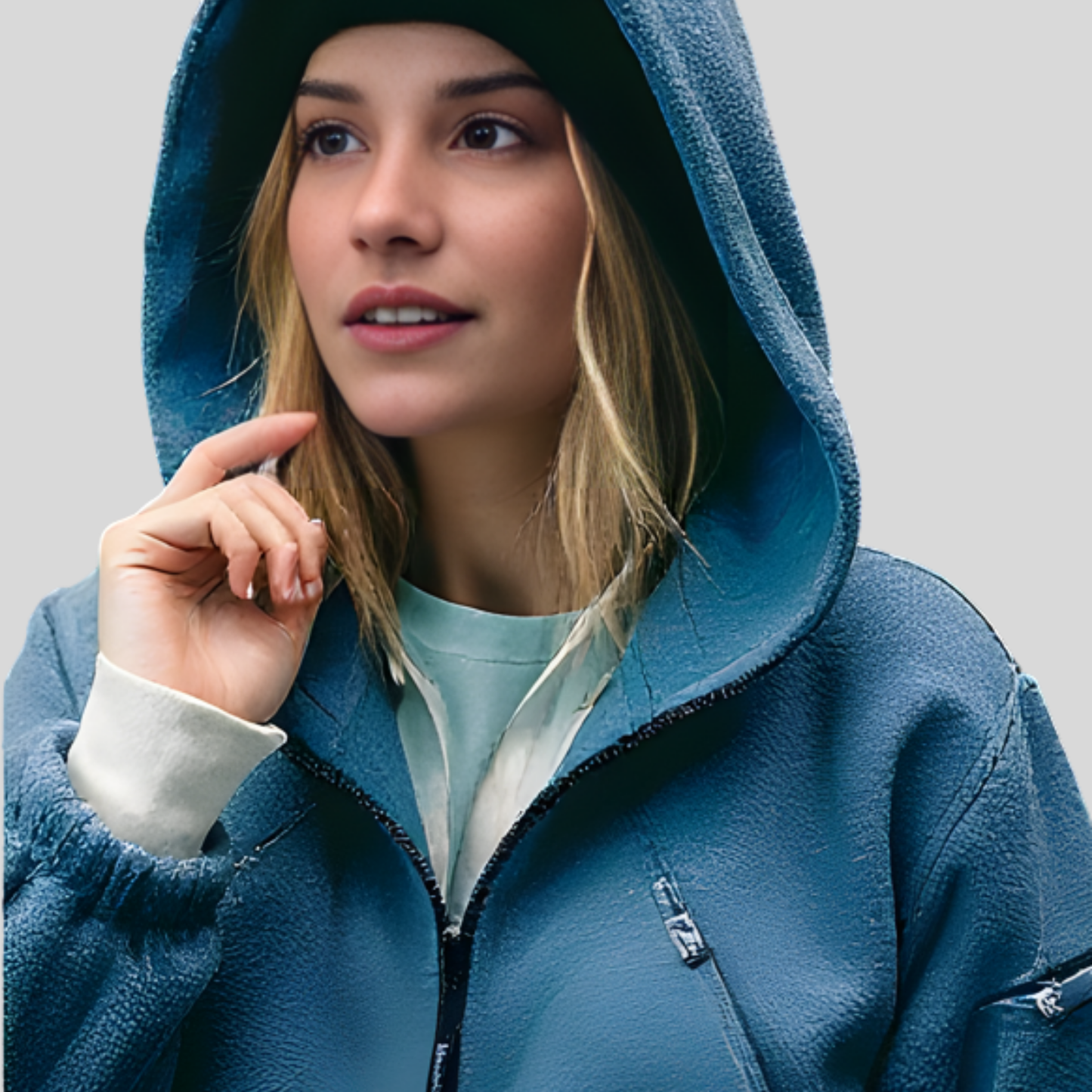 Hooded Half Zip Fleece Pullover