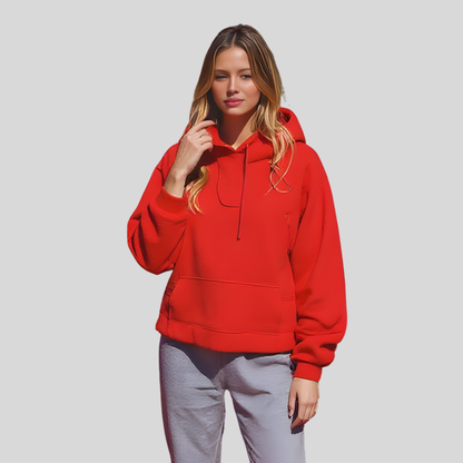 Hooded Half Zip Fleece Pullover