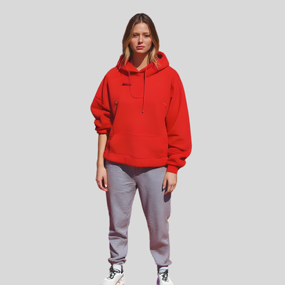 Hooded Half Zip Fleece Pullover