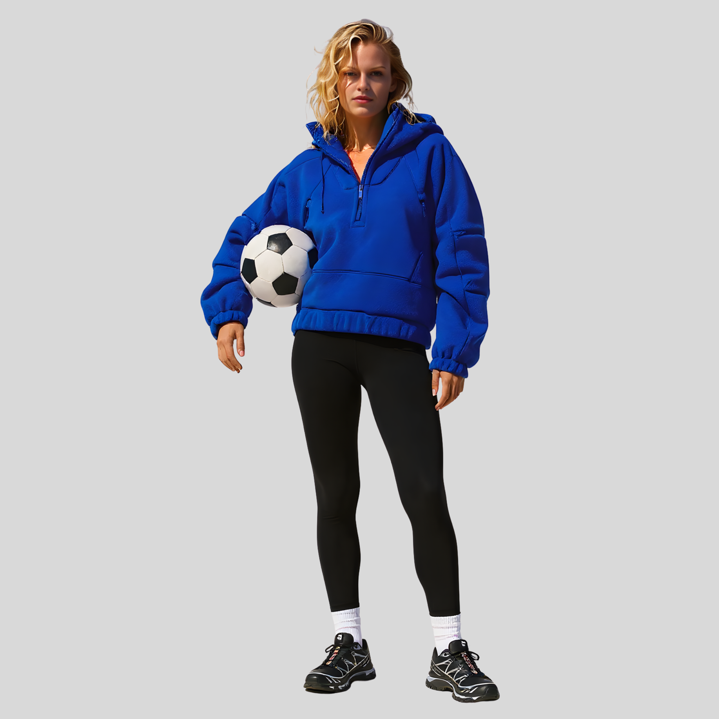 Hooded Half Zip Fleece Pullover