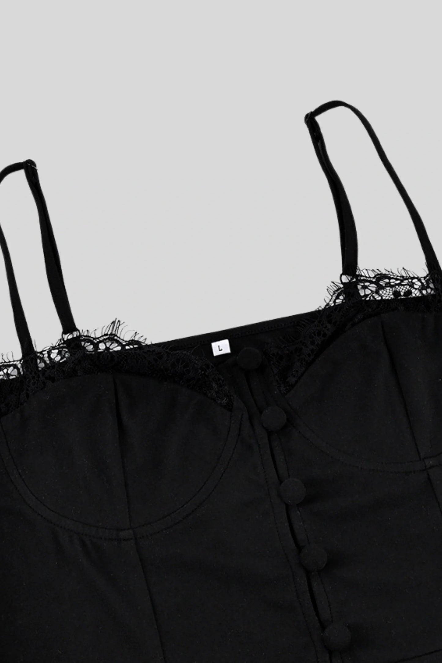 Lace trim fitted cropped camisole Black