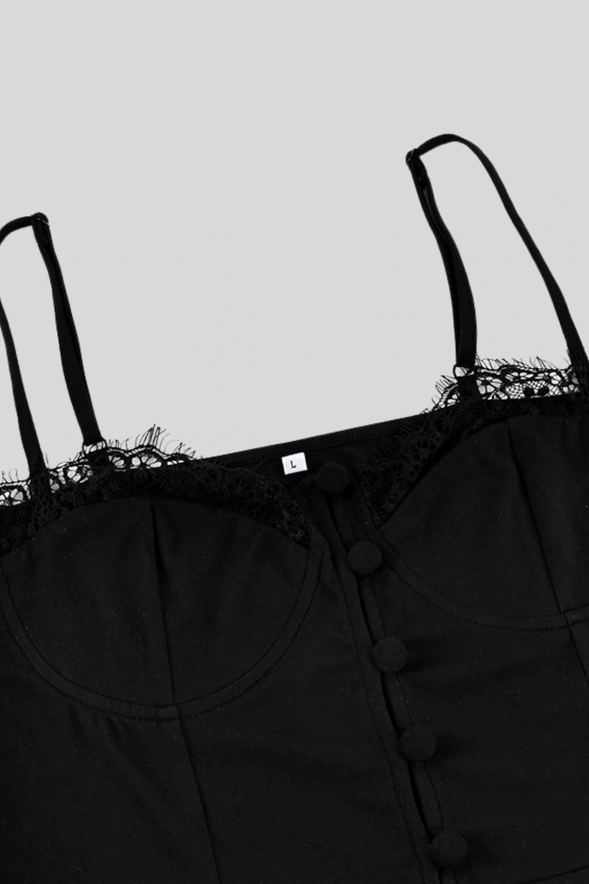 Lace trim fitted cropped camisole Black