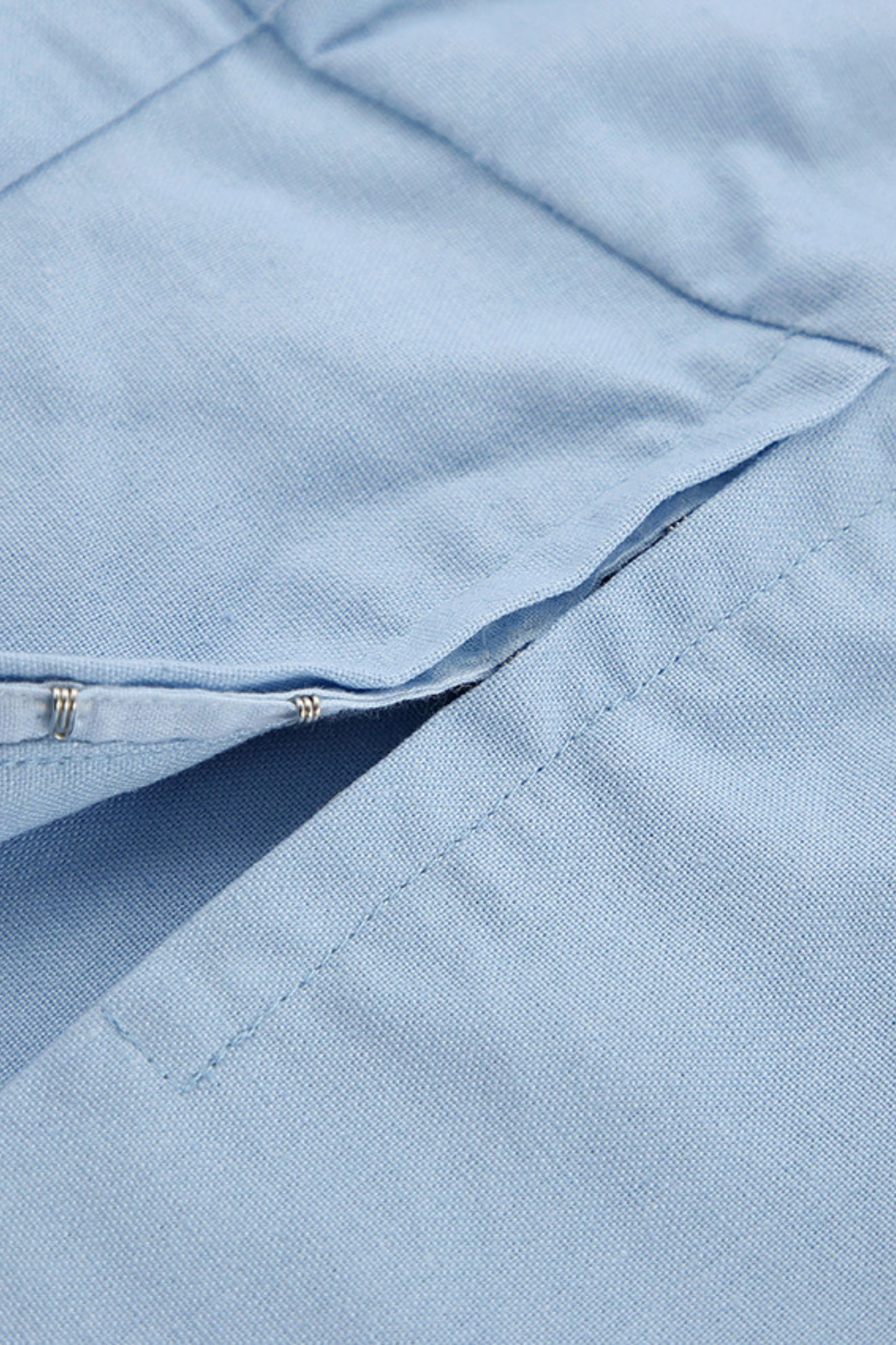 Light Blue Linen Halter Pants Set