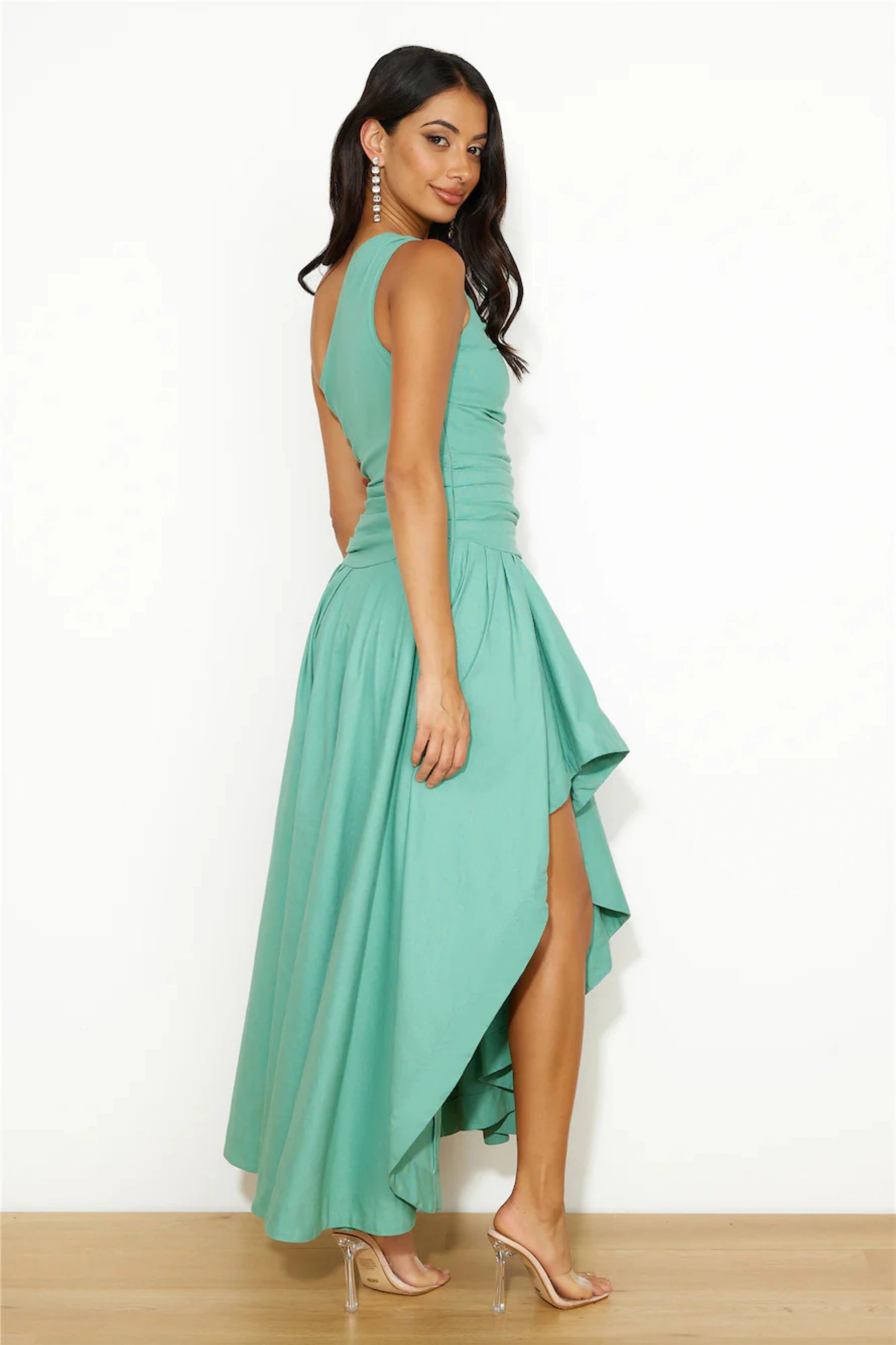 Alzya_Mint_Green_One_Shoulder_Asymmetrical_DRESS