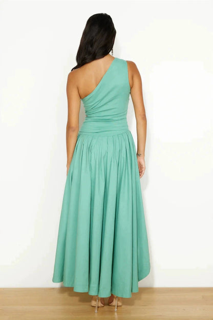 Alzya_Mint_Green_One_Shoulder_Asymmetrical_DRESS