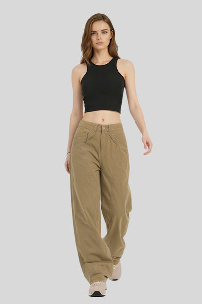 Alzya Olive Wide Leg Utility Pants Kaki