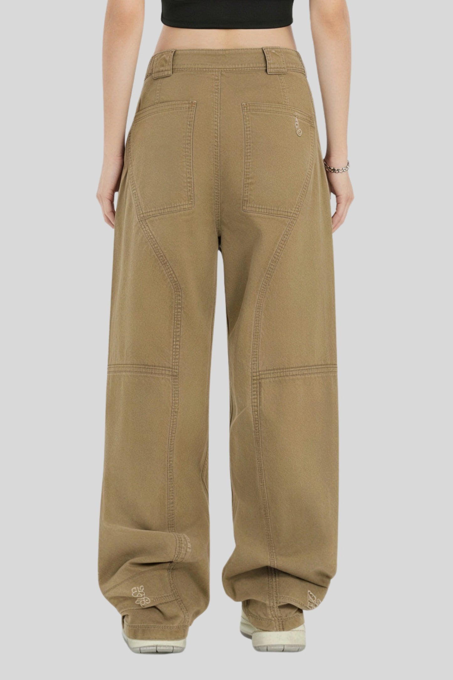 Alzya Olive Wide Leg Utility Pants Kaki