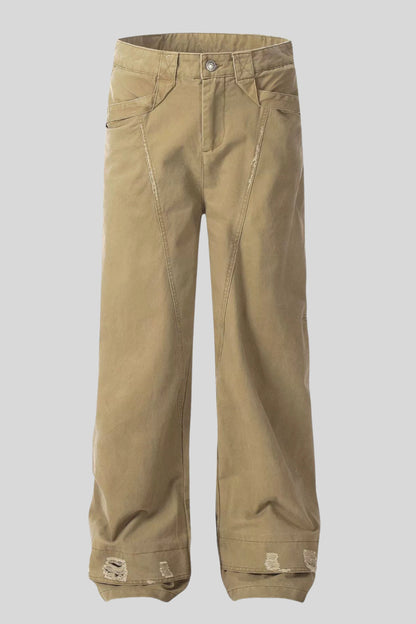 Alzya Olive Wide Leg Utility Pants Kaki
