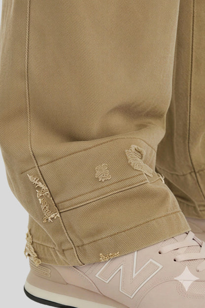 Alzya Olive Wide Leg Utility Pants Kaki