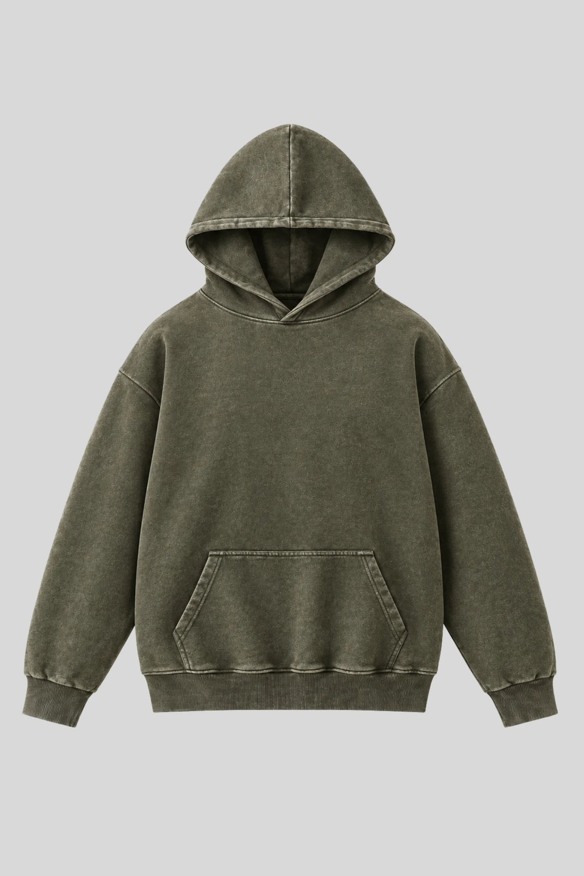 Oversized Hooded Cotton Woman Sweatshirt Military Green