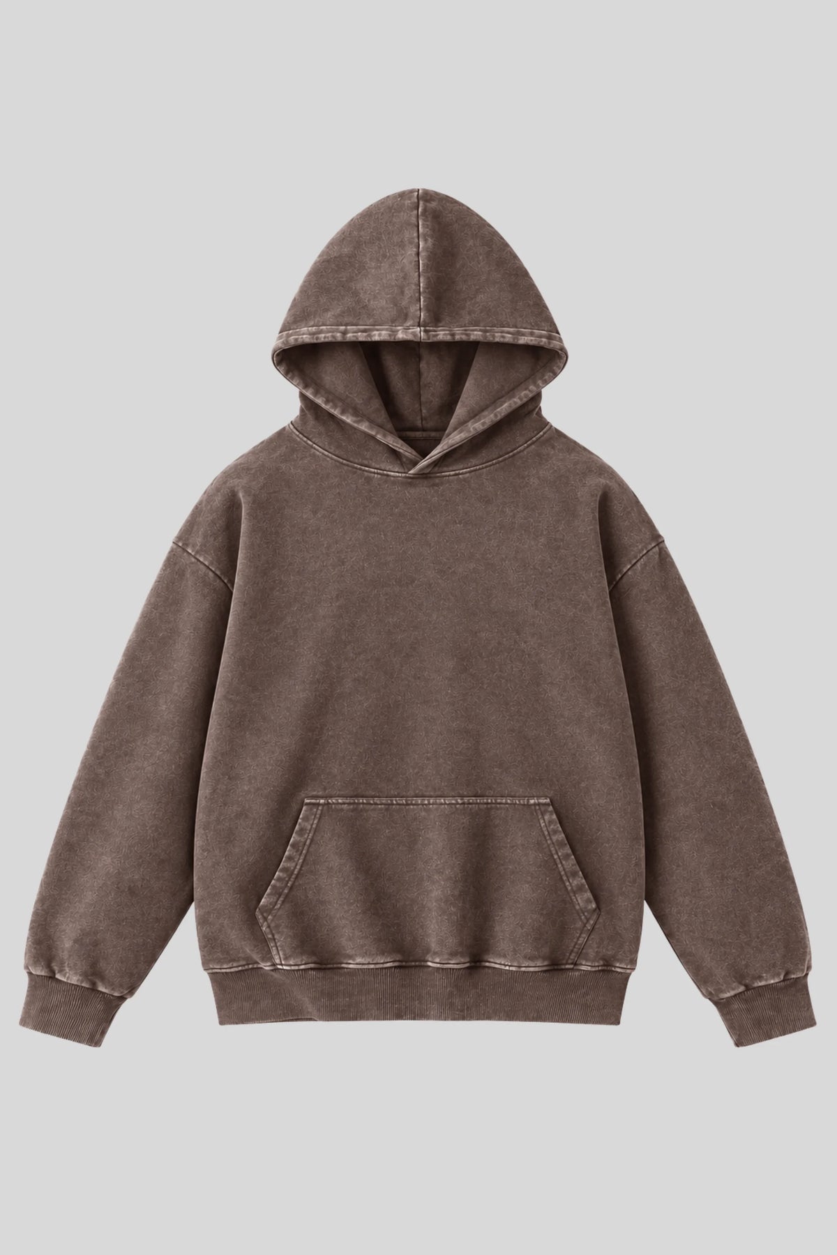 Oversized Hooded Cotton Woman Sweatshirt Coffee Brown
