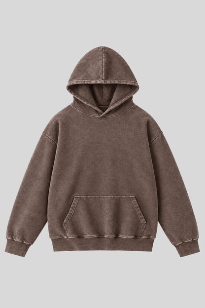 Oversized Hooded Cotton Woman Sweatshirt Coffee Brown